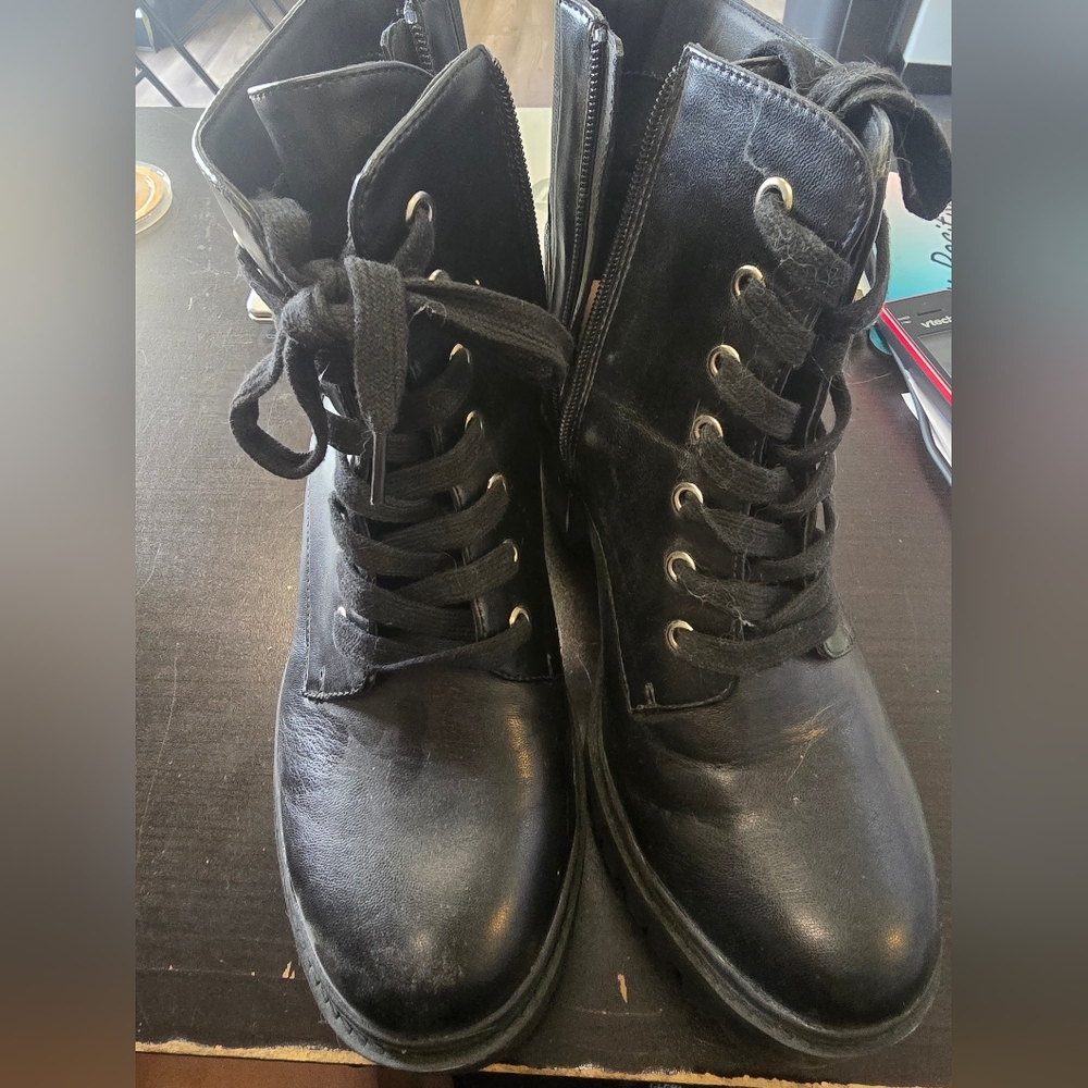 Torrid Black Combat Boots With Heel